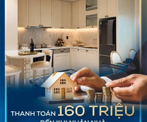 Chỉ cần thanh toán 10% GTCH tương đương khoảng 160tr cho căn hộ