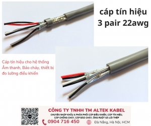 Cáp tín hiệu cho hệ thống Âm thanh, Báo cháy 3 pair 22awg