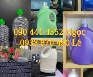 Can nhựa 5 lít đựng nước rửa chén,có can nhựa 1 lít vàng, 1,5 lít xanh...