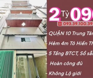 Bán nhà Quận 10, Hẻm xe hơi, 4 tầng BTCT: chỉ từ 2 tỷ. Tin thật,