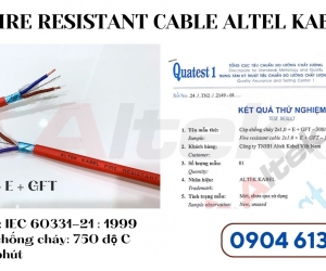 Cáp chống cháy chống nhiễu 2x1.5mm Altek Kabel đạt tiêu chuẩn IEC 60331