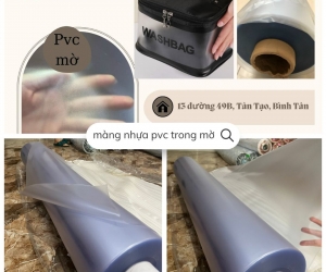 cuộn màng nhựa pvc trong mờ may túi mỹ phẩm giá rẻ