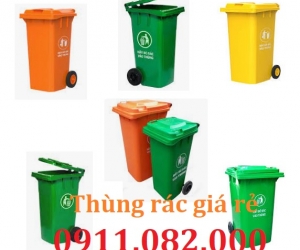  Thùng rác nhựa giá tốt- thùng rác 120l 240l 660l màu xanh, cam giá rẻ