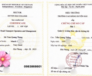 HỌC CHƯNG CHỈ SƠ CẤP VẬN TẢI ĐƯỜNG BỘ - 0983868601