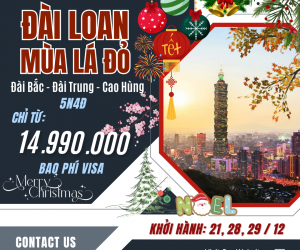 Du lịch Đài Loan ngắm lá đỏ đúng vào dịp Noel