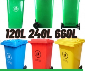 Thùng rác hàng mới về giá rẻ sỉ và lẻ- thùng rác 120l 240l màu xanh