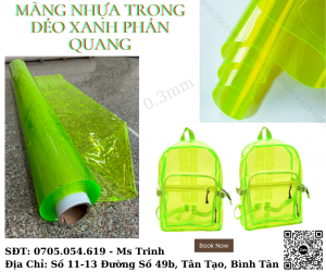 Nhựa pvc mua ở đâu - pvc Xanh Neon may balo, phụ kiện, giày dép