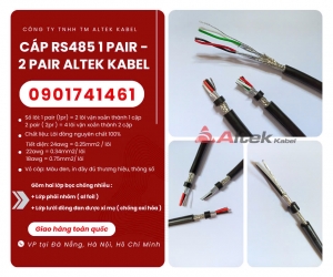 Cáp tín hiệu vặn xoắn RS485 2 lớp bọc chống nhiễu hãng Altek Kabel