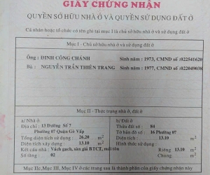 bán nhà mặt tiền 13 đường số 7 phường 7 quận gò vấp trệt lầu nhà...