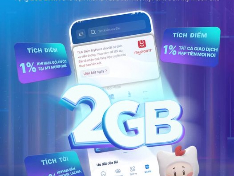 MobiFone Tặng 2GB Data và Quà Ngay Khi Bạn Liên Kết MyPoint!