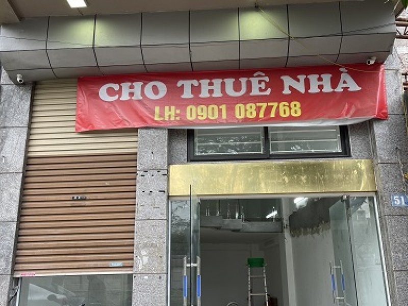 CẦN CHO THUÊ NHÀ 5 TẦNG MẶT TIỀN 5,5M, 51 PHỐ QUAN HOA, GẦN UBND