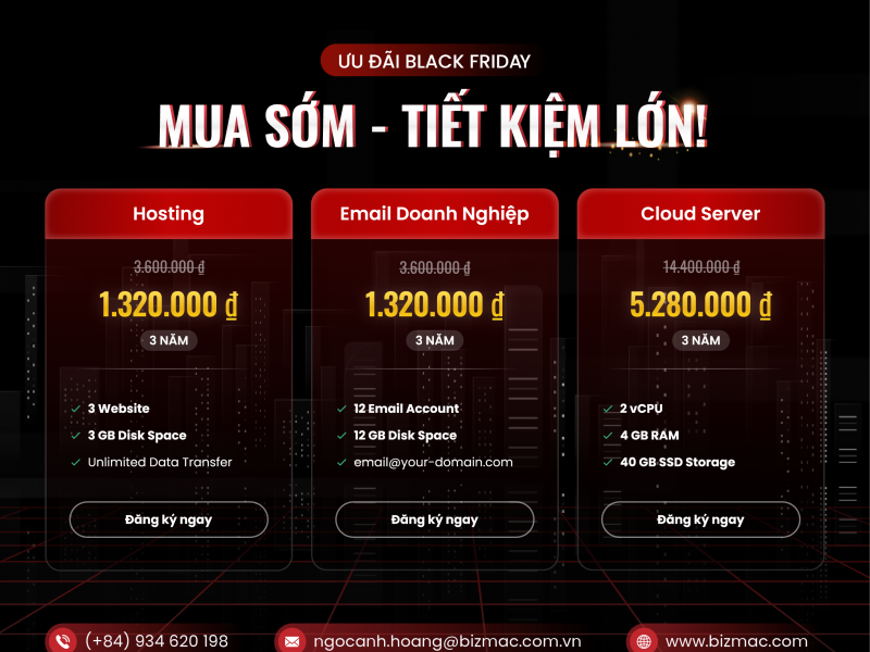  KHUYẾN MÃI BLACK FRIDAY - SIÊU ƯU ĐÃI ĐẾN TỪ BIZMAC‼