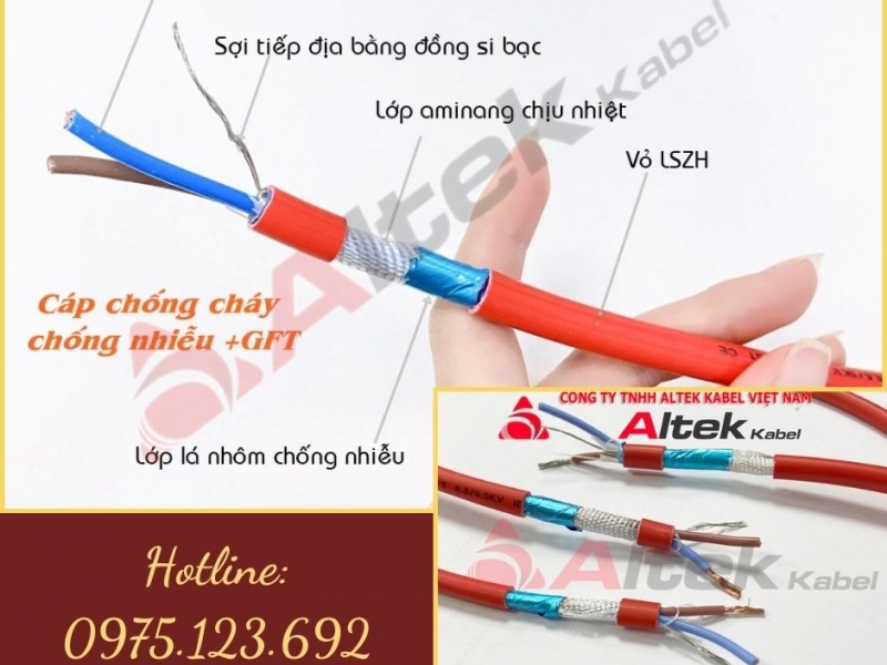 Cáp chống cháy chống nhiễu AL +GFT + E thương hiệu Altek Kabel 