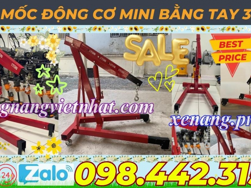 Cẩu thủy lực mini bằng tay 3 tấn