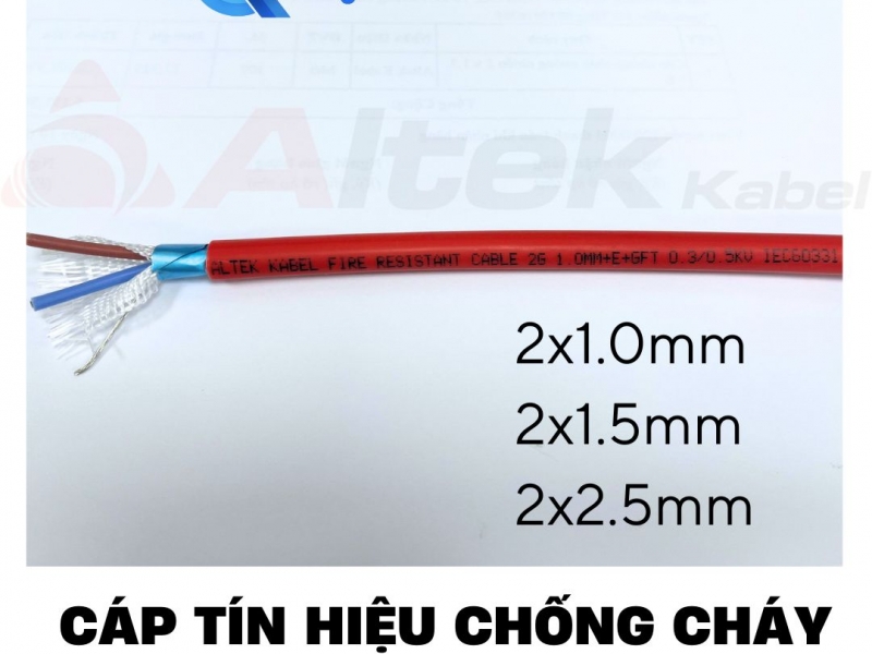 Cáp tín hiệu chống cháy chống nhiễu SCC 2x1.5mm2/ 2x2.5mm2 