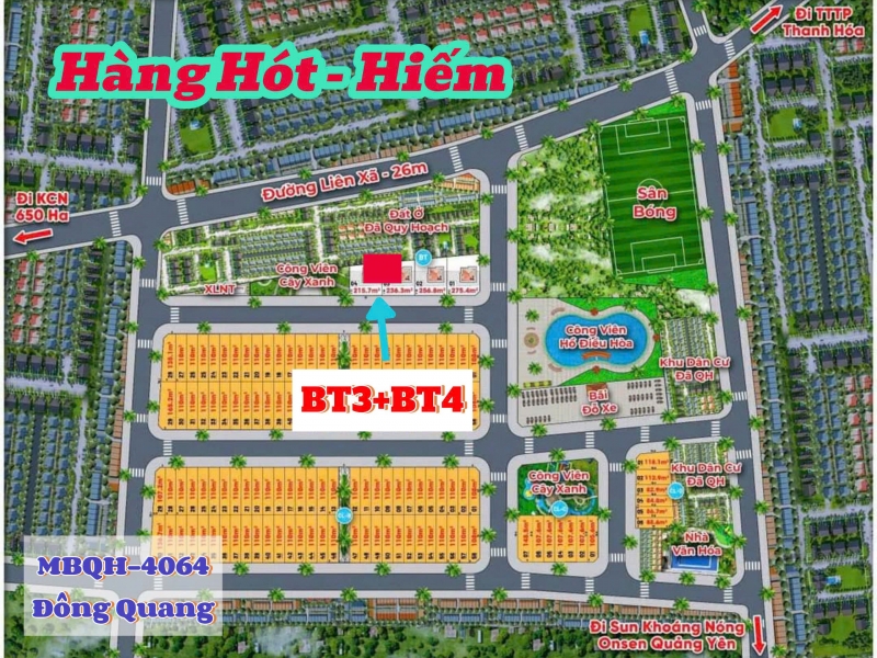 Bán cặp Biệt thự siêu VIP tại MBQH 4064 xã Đông Quang, huyện Đông