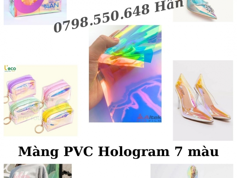 Màng nhựa PVC Hologram 7 màu giá tốt 