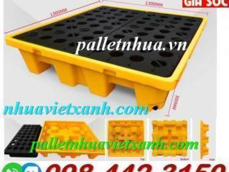 Pallet nhựa chống tràn 4 phuy xả hàng giá sốc