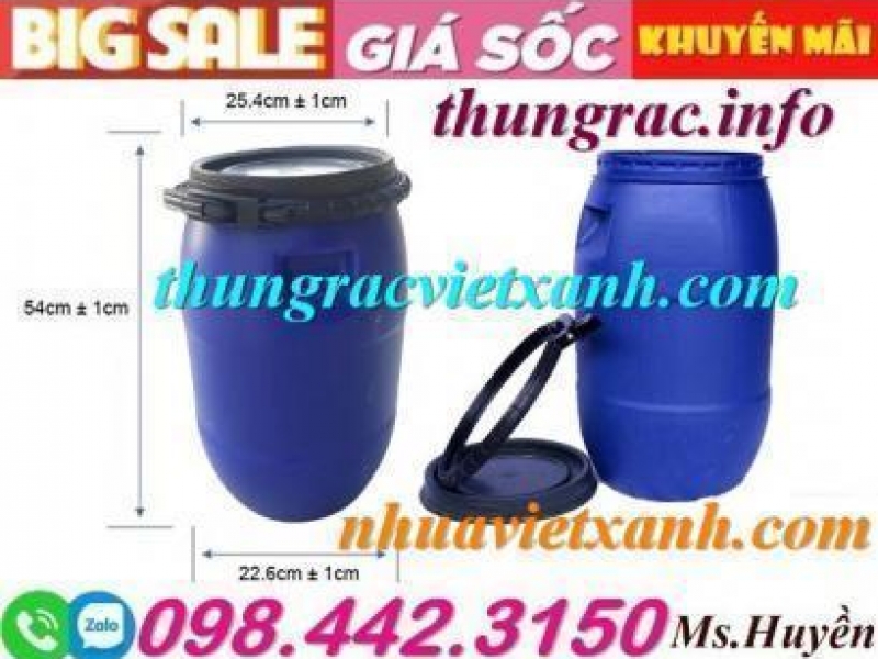 Thùng phuy nhựa 30 lít và 50 lít giá rẻ 