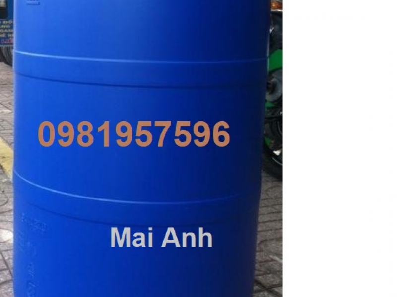 nhựa 220l nắp nhỏ, phuy nhua lam be, phuy nhựa làm bè nổi