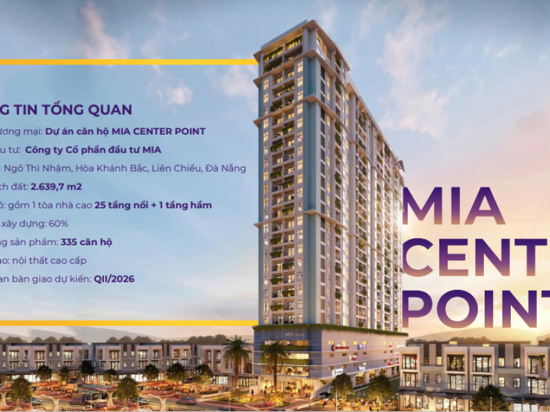 BOOKING CĂN HỘ MIA CENTER POINT TRUNG TÂM ĐÀ NẴNG NHẬN NGAY 5 CHỈ