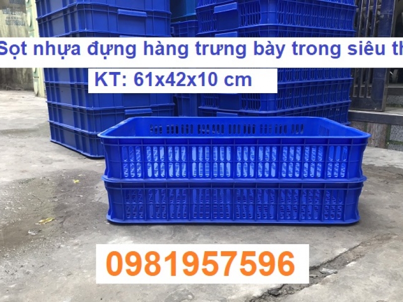 Sọt nhựa đựng hàng trưng bày tại các siêu thị