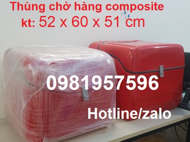 Thùng chở hàng composite dùng để chở hàng, ship hàng sau xe máy