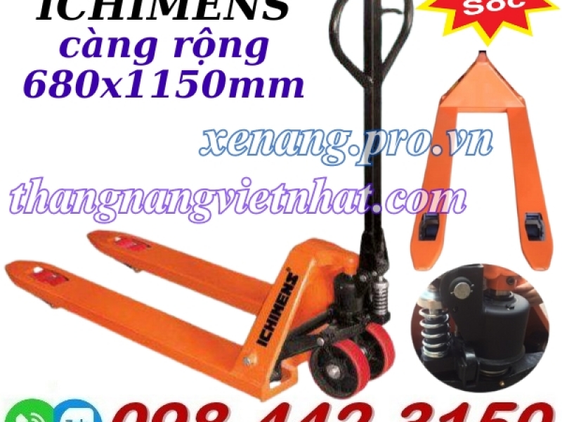 Xe nâng tay 3 tấn càng rộng XT680-1150-3T ICHIMENS