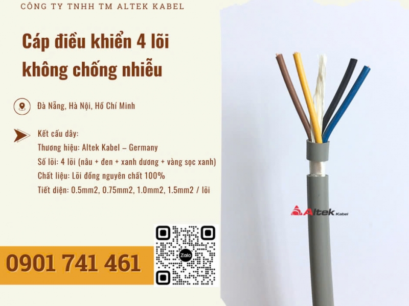 Cáp điều khiển, cáp tín hiệu 4 lõi Altek Kabel