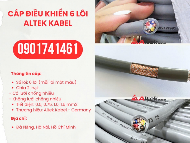 Nhà phân phối cáp điều khiển 6 lõi Altek Kabel Đà Nẵng