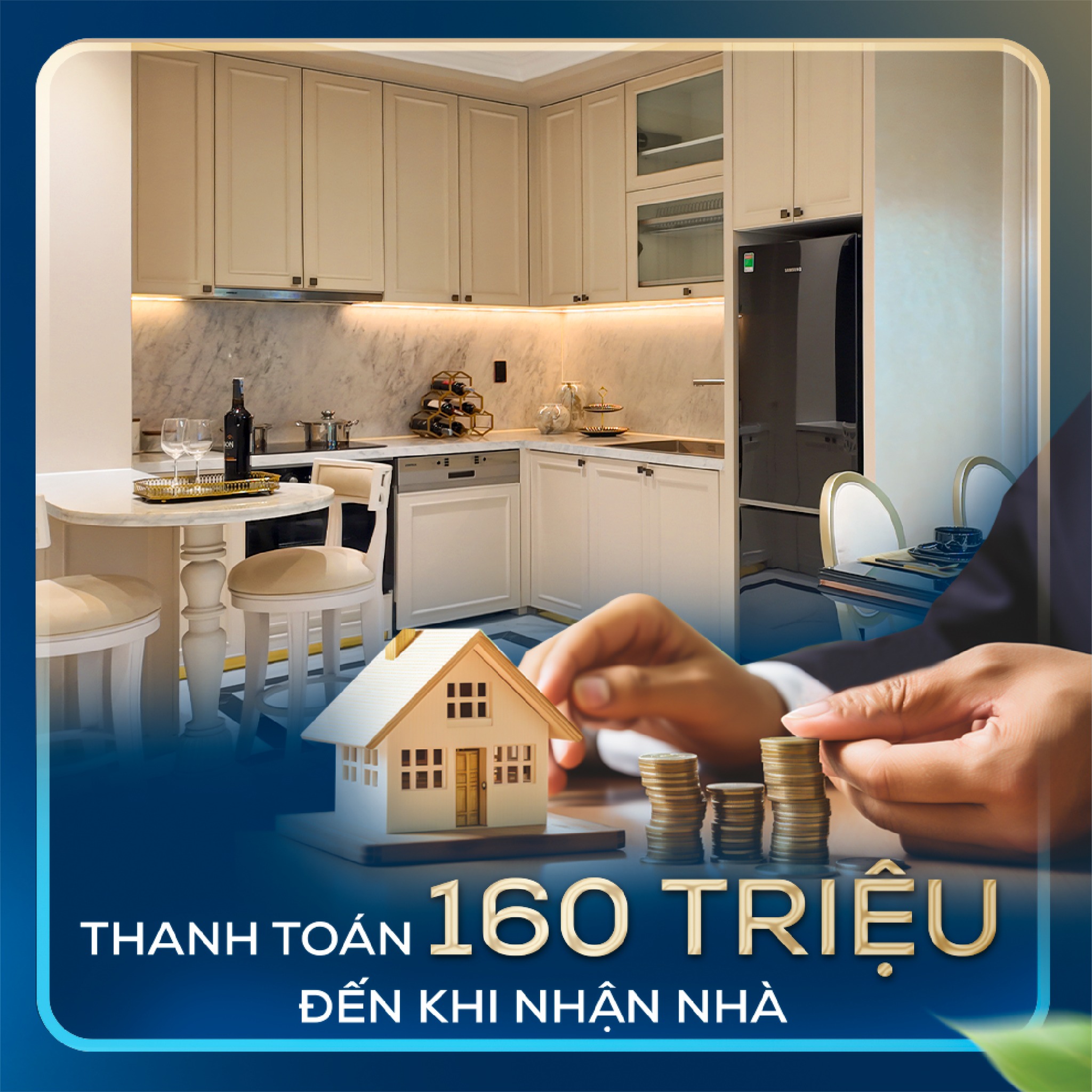 Chỉ cần thanh toán 10% GTCH tương đương khoảng 160tr cho căn hộ