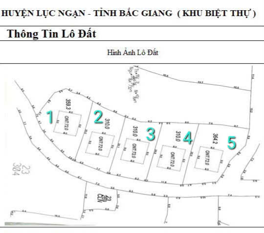 Mở bán 5 lô  biệt thự F0 tại Kiên Thành- Lục Ngạn -Bắc Giang.