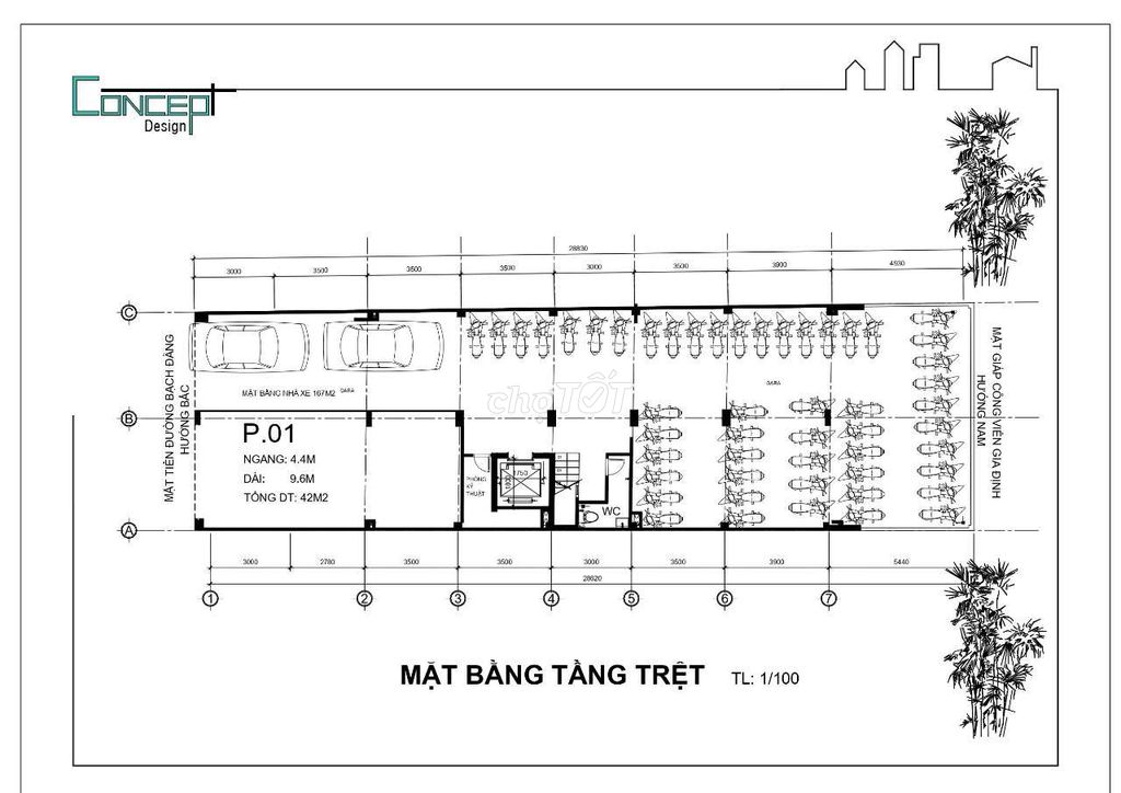 CHO THUÊ MẶT BẰNG, MẶT TIỀN ĐƯỜNG BẠCH ĐẰNG, PHƯỜNG 2, QUẬN TÂN