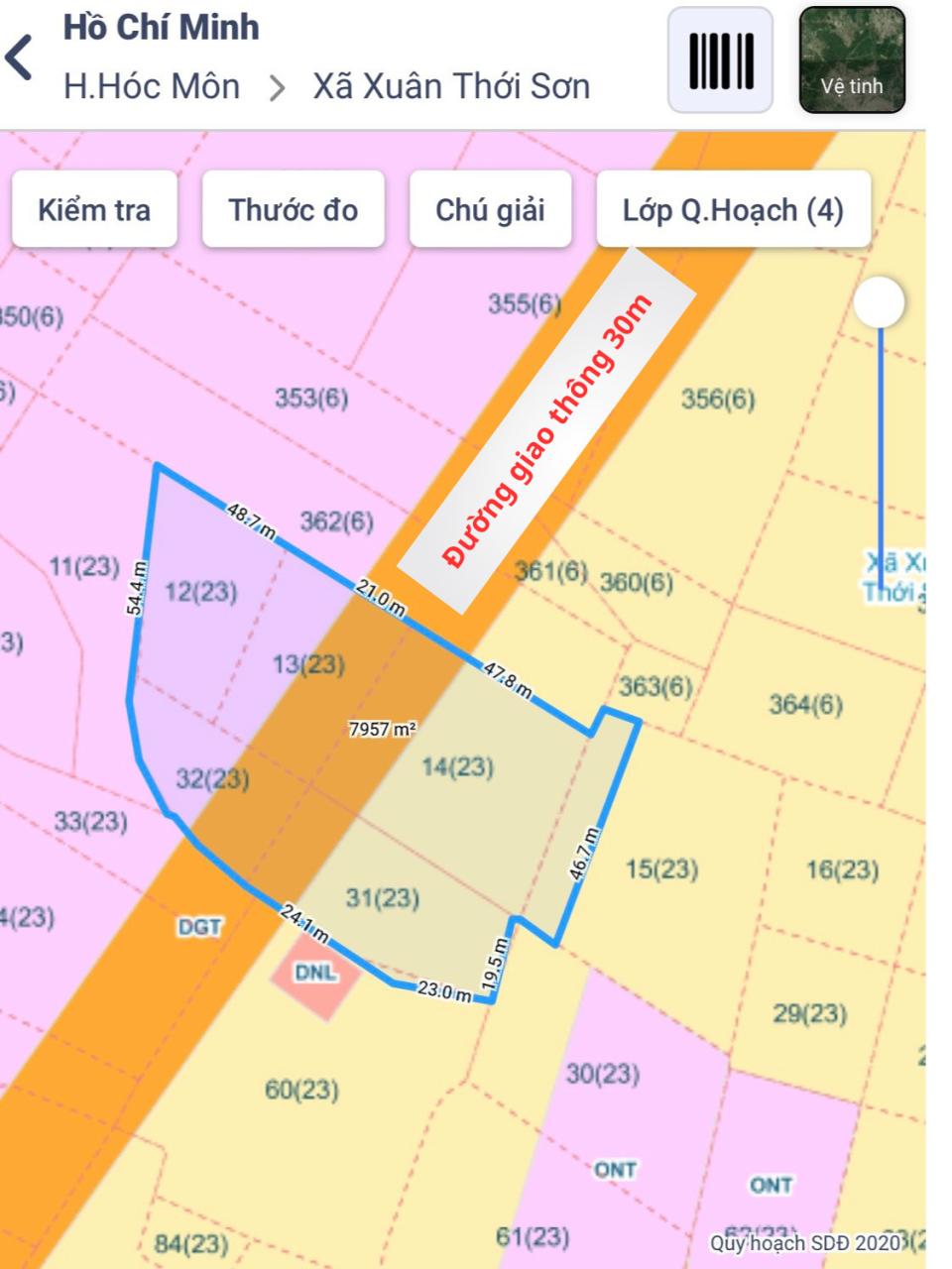 Đất MT Dương Công Khi HM, 7908m2, 70x130m, Đ.8m chỉ 4x tỷ