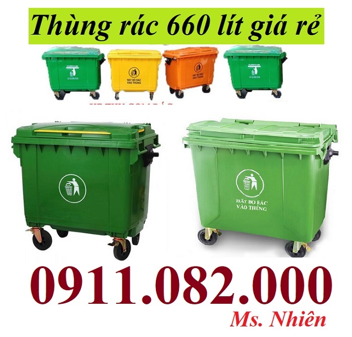  Thùng rác y tế giá rẻ- thùng rác nhựa 120l 240l 660l