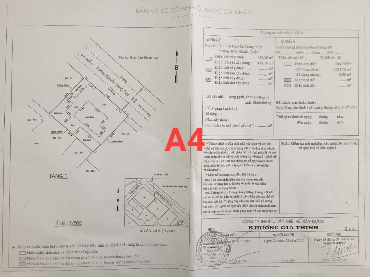 Nhà bán hợp tác  Dự án 37 Nguyễn Trung Trực, P.Bến Thành, Q.1