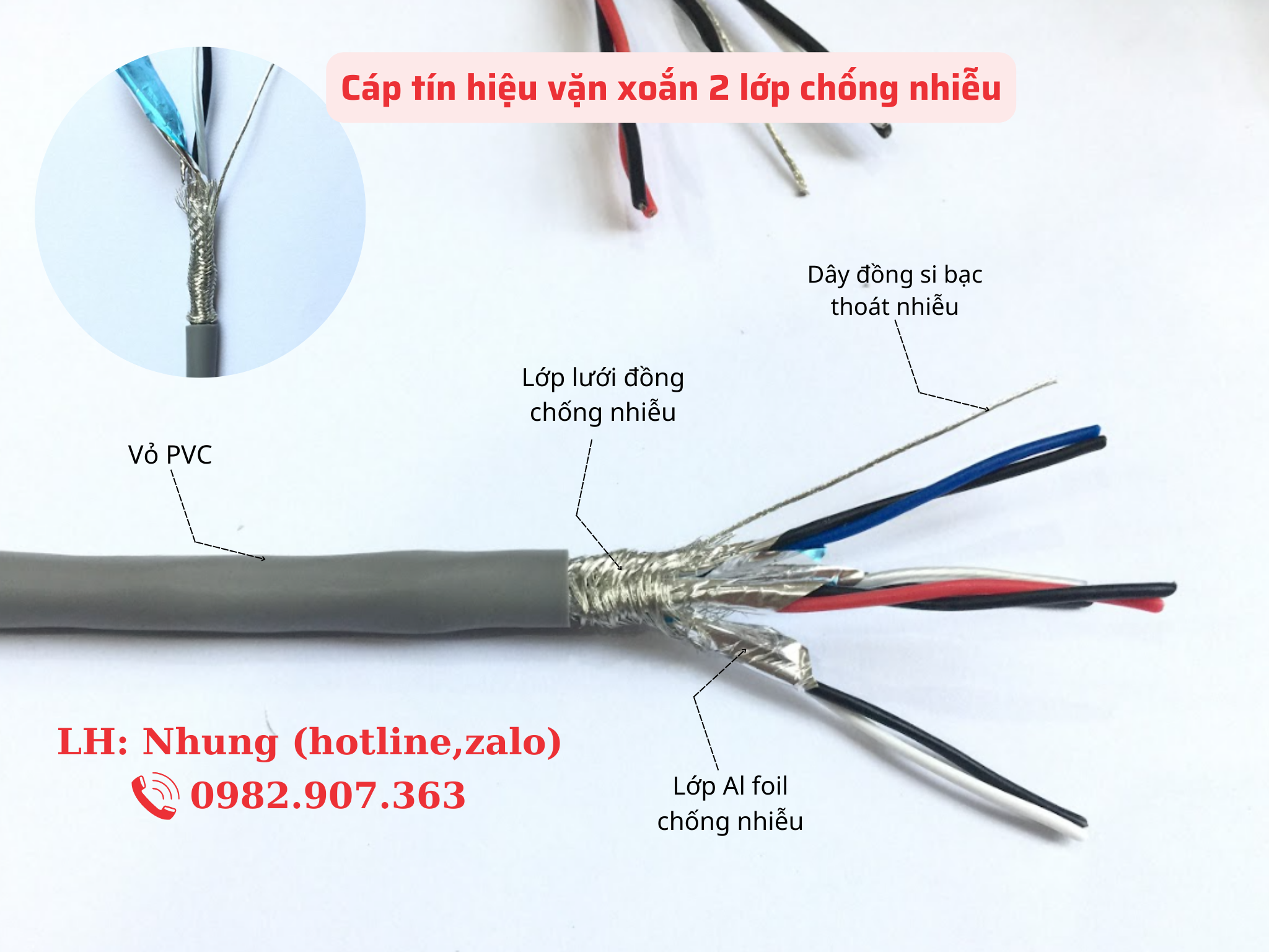 Cáp tín hiệu vặn xoắn chống nhiễu 2 lớp Altek Kabel