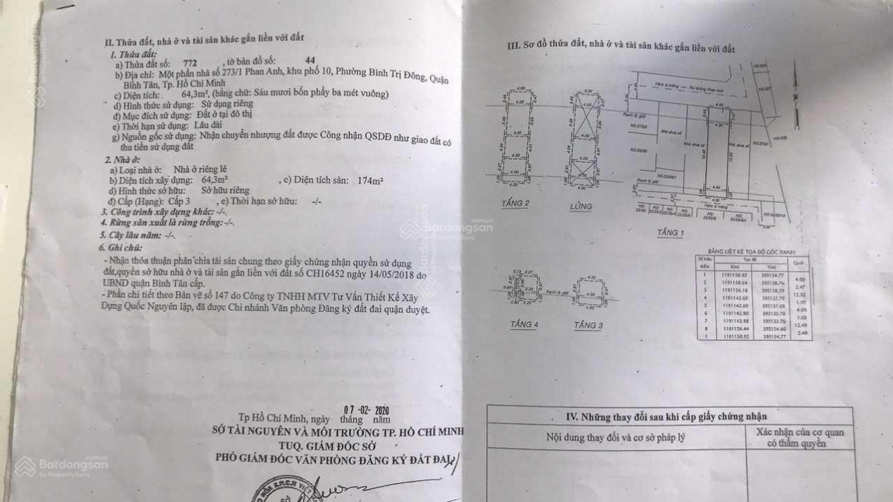 Bán nhà 3 lầu và kho sản xuất đường Phan Anh 321m2 giá 22,5 tỷ đã