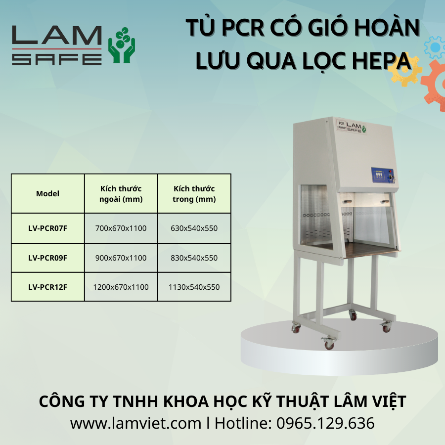 Tủ PCR Có Gió Hoàn Lưu Qua Lọc Hepa - LAMSAFE