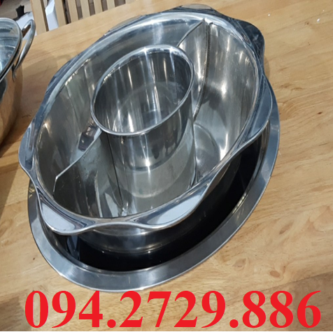 Nồi 3 ngăn tròn inox nhà hàng giá rẻ tại Hà Nam 