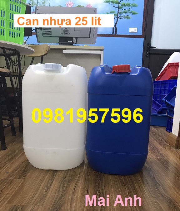 Can nhựa 25 lít đựng hóa chất, can nhua, can nhựa 20 lít