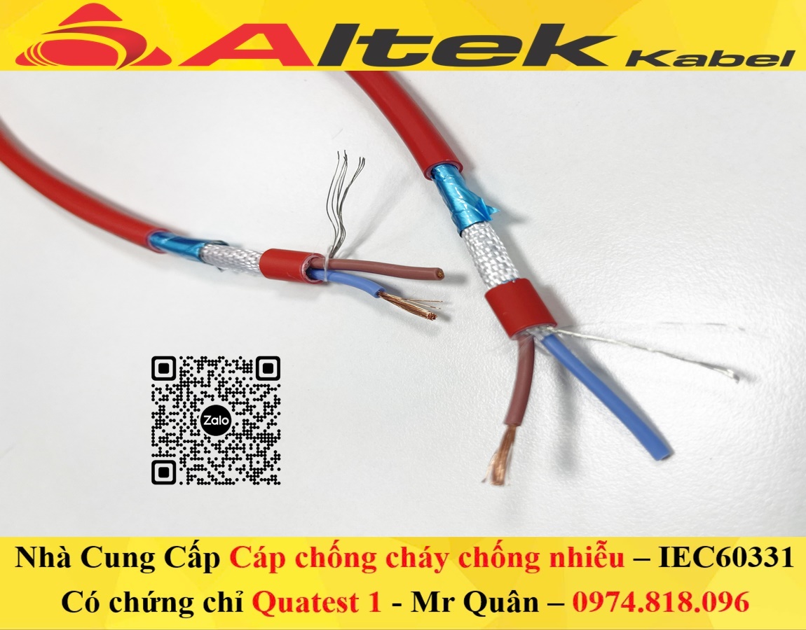 Cáp chống cháy chống nhiễu LSZH 2x1.5