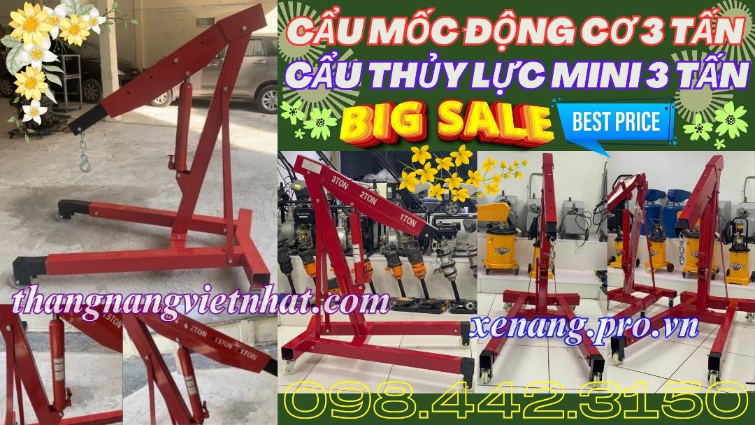 Cẩu thủy lực mini bằng tay 3 tấn