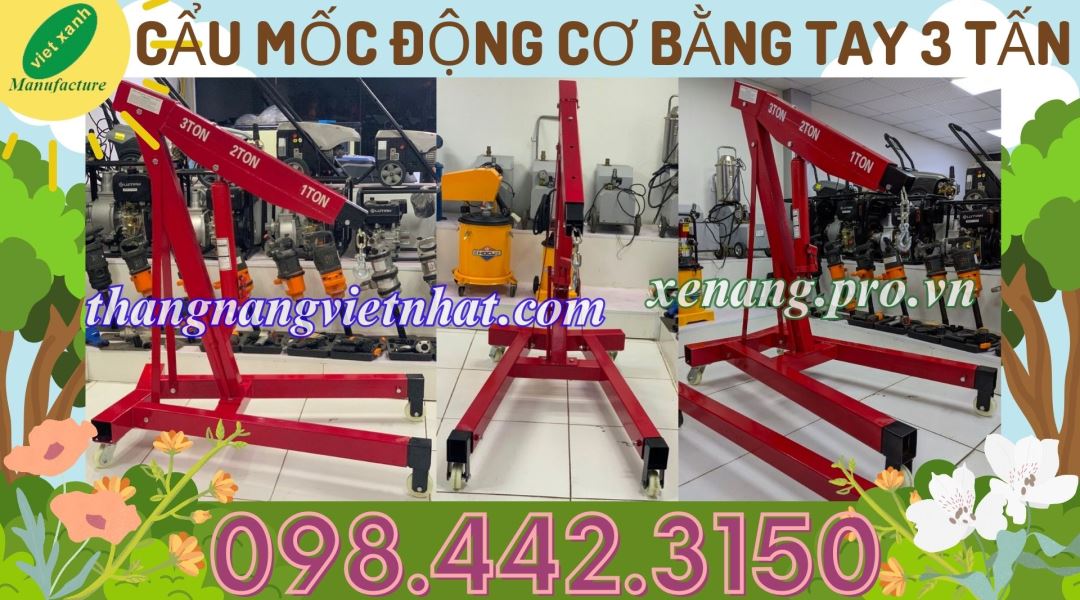 Cẩu thủy lực mini bằng tay 3 tấn