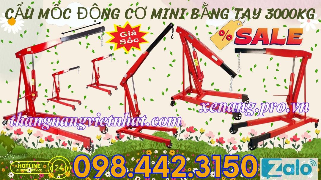 Cẩu thủy lực mini bằng tay 3 tấn