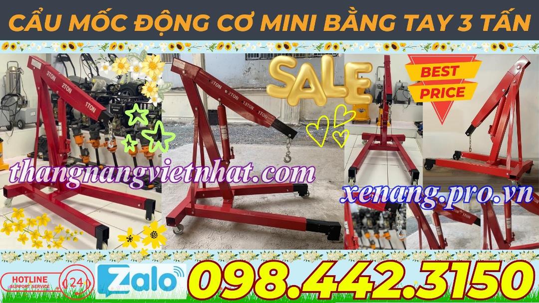 Cẩu thủy lực mini bằng tay 3 tấn