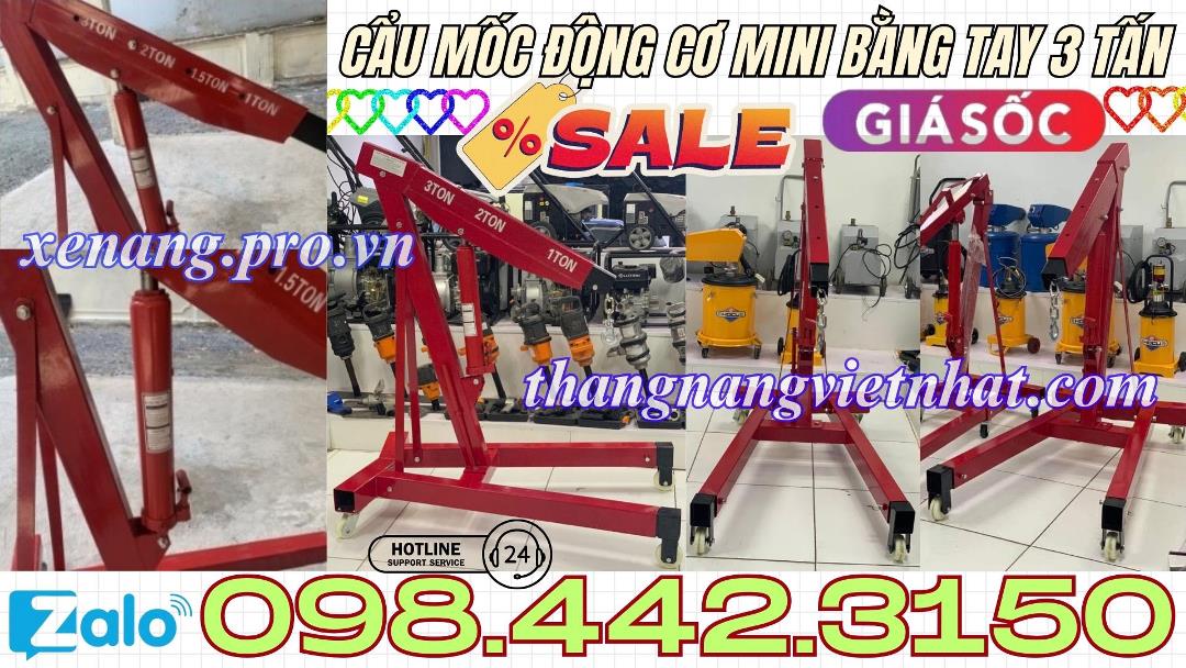 Cẩu thủy lực mini bằng tay 3 tấn