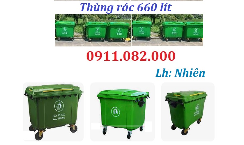 Thùng rác giá rẻ, thùng rác dày, chịu lực tốt, bền màu- thùng rác 120l