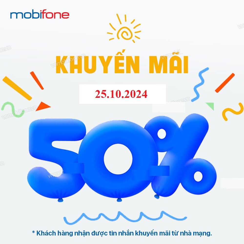 Siêu KM: MobiFone tặng 50% giá trị thẻ nạp cho thuê bao trả trước