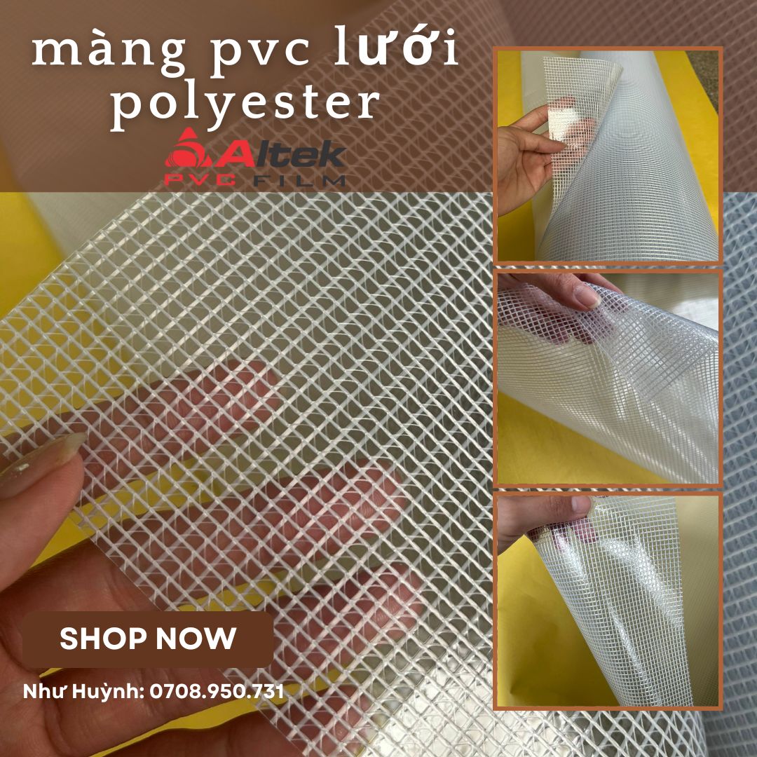 Giá bán cuộn màng nhựa pvc kẹp lưới sợi polyester